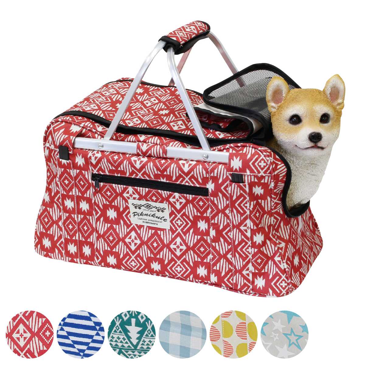 キャリーバック ファニーフィールド ペット ( ペットキャリー ペット用キャリー ペットバッグ 通気性 メッシュ ペット用 お出かけ ペット用品 キャリー 旅行 通院 病院 災害 避難 移動 ケージ ポケット付き ) 【ネイビー】