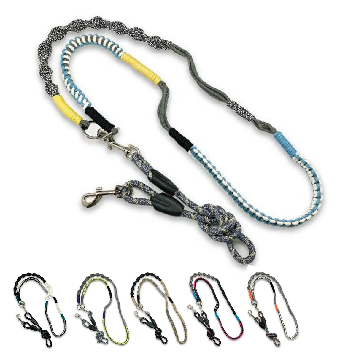 リード ショルダーリード 犬 ( 肩掛けリード 肩掛け 犬用リード 散歩 ペット用 80cm 全長160cm 散歩用リード お散歩リード 負担軽減 反射素材 反射材 ) 【グリーン】