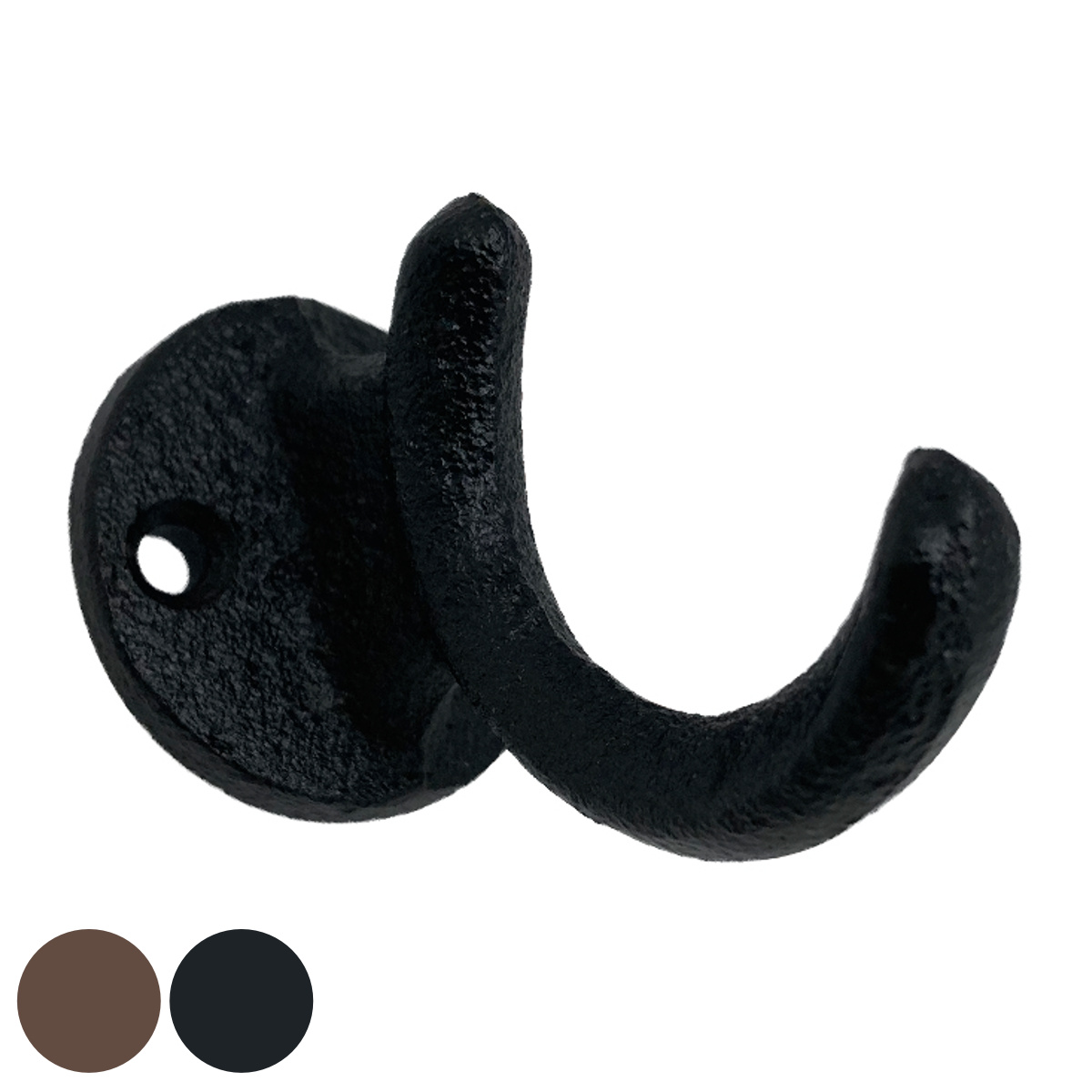 フック キャストアイアン B 壁掛け ( 壁 DIY 壁掛けフック アイアン 金具 ネジ ウォールフック 収納 シングルフック ネジ止め アンティーク ヴィンテージ おしゃれ 壁面フック 壁面収納 引っ掛け ) 【ブラック】