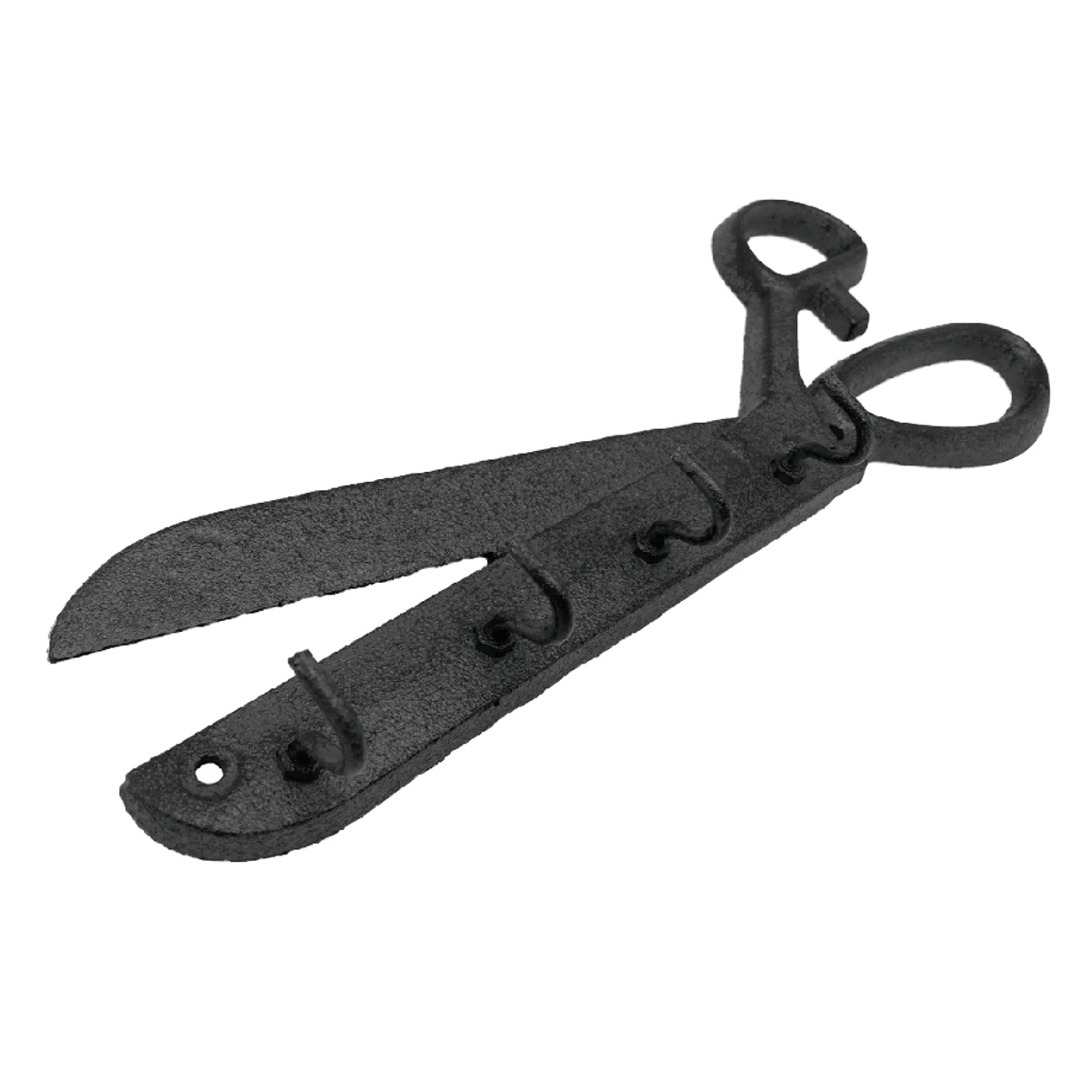 フック キャストアイアン 4シザース 壁掛け ( 壁 DIY 壁掛けフック アイアン 金具 ネジ ウォールフック 収納 4連 ネジ止め アンティーク ヴィンテージ おしゃれ 壁面フック 壁面収納 ハサミ デザイン ) 【ブラック】 ブラック