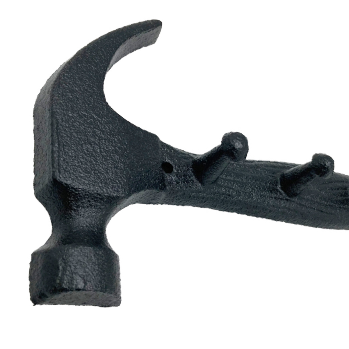 フック キャストアイアン 5ハンマー 壁掛け ( 壁 DIY 壁掛けフック アイアン 金具 ネジ ウォールフック 収納 5連 ネジ止め アンティーク ヴィンテージ おしゃれ 壁面フック 壁面収納 工具 ハンマー デザイン ) 【ブラック】 ブラック