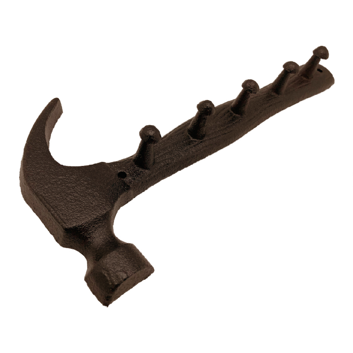 フック キャストアイアン 5ハンマー 壁掛け ( 壁 DIY 壁掛けフック アイアン 金具 ネジ ウォールフック 収納 5連 ネジ止め アンティーク ヴィンテージ おしゃれ 壁面フック 壁面収納 工具 ハンマー デザイン ) 【ブラック】 ブラック