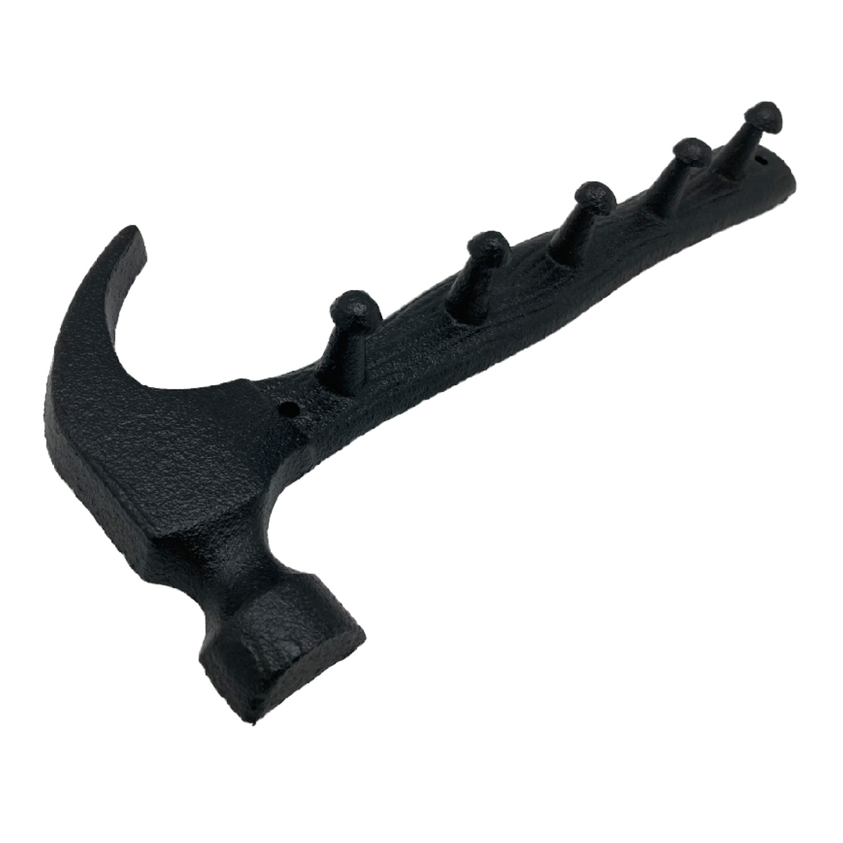 フック キャストアイアン 5ハンマー 壁掛け ( 壁 DIY 壁掛けフック アイアン 金具 ネジ ウォールフック 収納 5連 ネジ止め アンティーク ヴィンテージ おしゃれ 壁面フック 壁面収納 工具 ハンマー デザイン ) 【ブラック】 ブラック