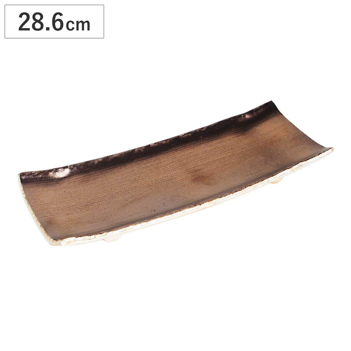 皿 たくみ金彩手造り足付9号付出皿 （ 28.6cm プレート お皿 食器 長角皿 電子レンジ対応 陶器 日本製 和 和食 料亭風 居酒屋風 和風 和食器 おしゃれ ）