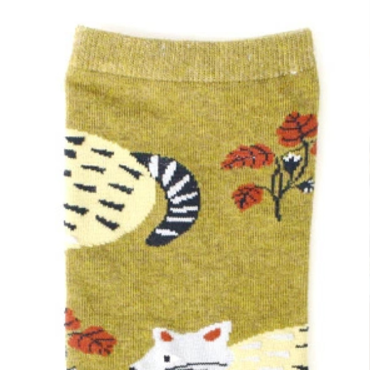 靴下 松尾ミユキ MM Good morning socks Beige cat （ 23～25cmフリーサイズ 綿100％ クルーソックス ソックス  滑り止め おしゃれ カワイイ ねこ レディース ）