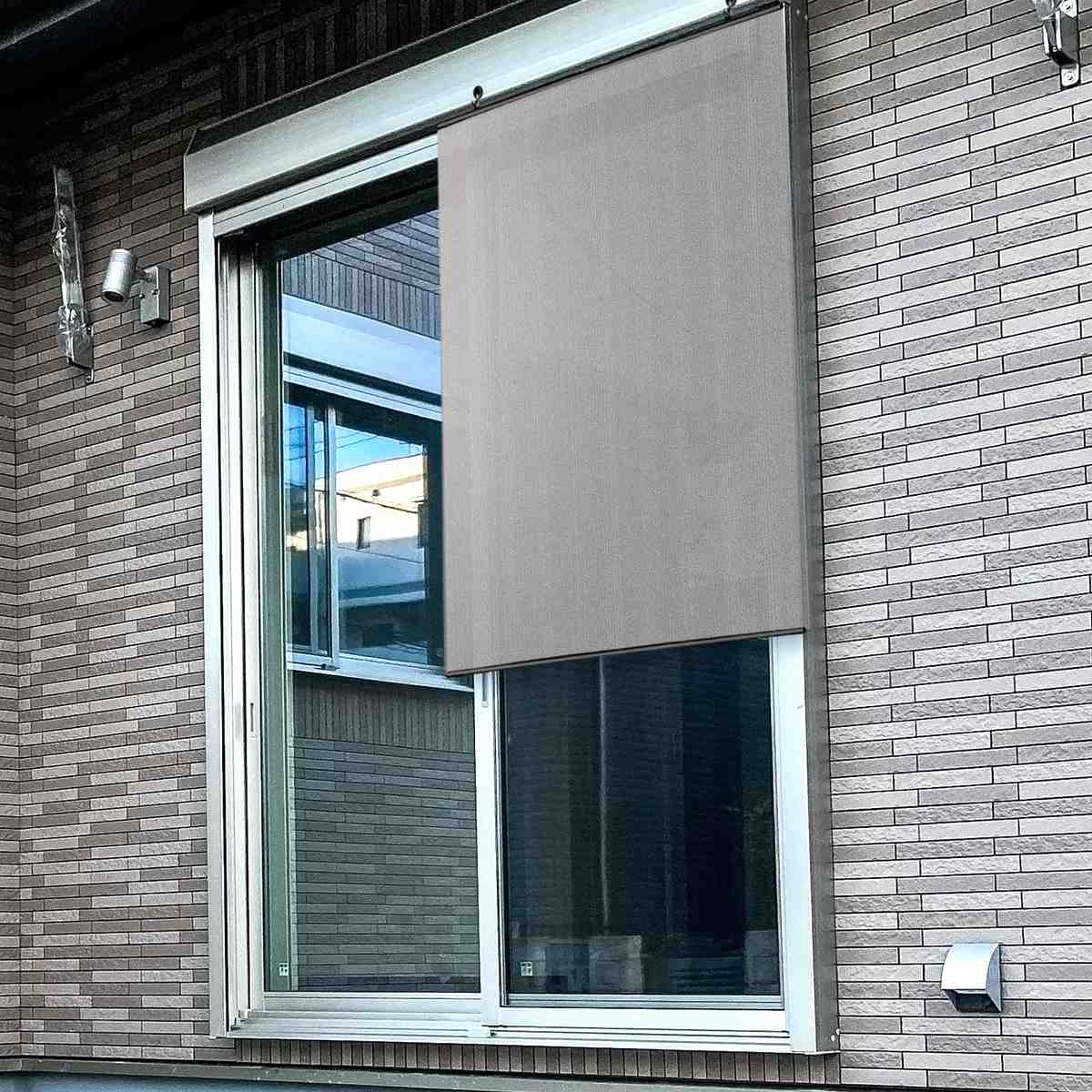 日除け シェード 日除け名人 防虫タイプ 90cm×120cm ( サンシェード すだれ 日よけ フック付き 防虫効果 遮光 UVカット 省エネ 日差し エコ 暑さ対策 ベランダ ガーデン 庭 エクステリア 屋外用 虫避け 紫外線カット 目隠し ) 【ブラウン】 ブラウン