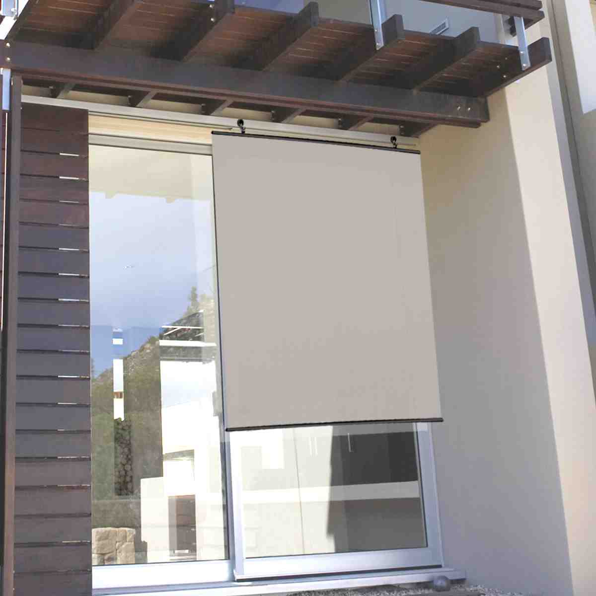 日除け シェード 日除け名人 防虫タイプ 90cm×120cm ( サンシェード すだれ 日よけ フック付き 防虫効果 遮光 UVカット 省エネ 日差し エコ 暑さ対策 ベランダ ガーデン 庭 エクステリア 屋外用 虫避け 紫外線カット 目隠し ) 【ブラウン】 ブラウン