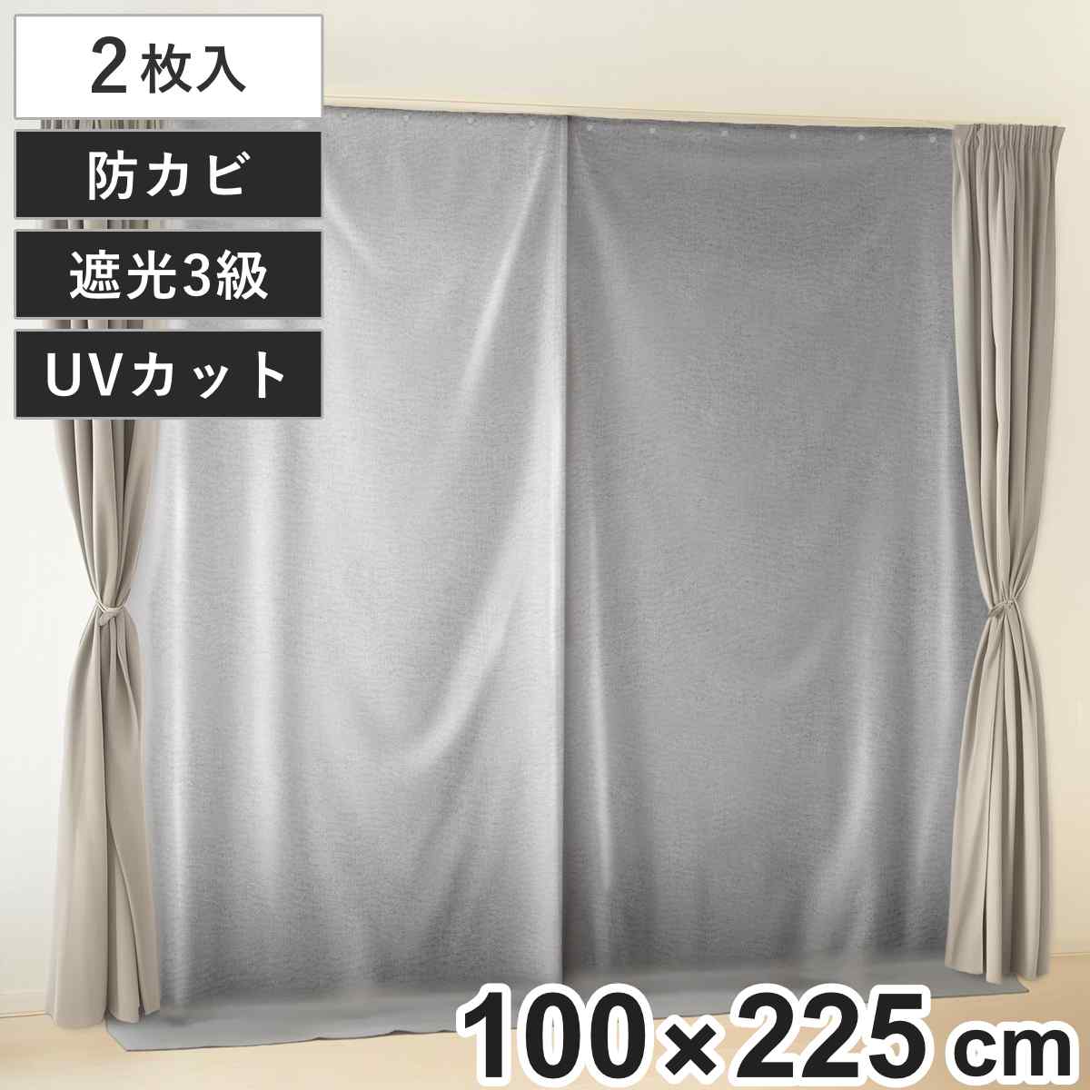 断熱カーテン 断熱カーテンライナー プレミアム遮熱 100cm×225cm 2枚入り ( カーテン 遮光 3級 UVカット 遮熱 断熱 節電 冷房 暖房 省エネ 掃き出し窓 紫外線カット 日焼け 日よけ 防カビ 暑さ対策 寒さ対策 目隠し フリーカット )