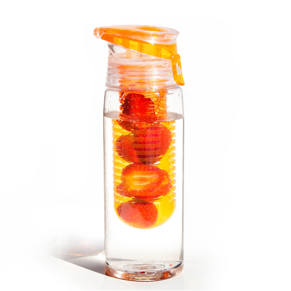 水筒 マグボトル クリアボトル 600ml ウォーターボトル ボトル レッド ( フルーツ 食洗機対応 フレーバーウォーター 食洗機OK スポーツ ジム オフィス インフューザー付 カラフル おしゃれ スタイリッシュ ) 【イエロー】 イエロー