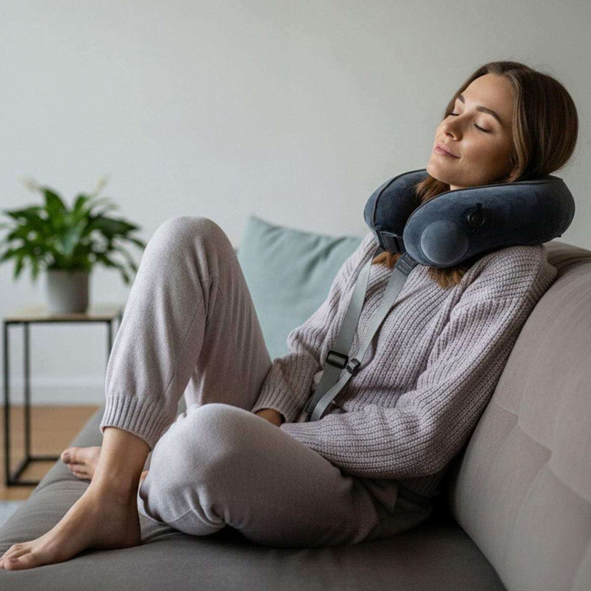 ネックピロー 電動ネック&ボディリラクサー ( マッサージ器 揉みほぐし 首 腕 腰 太もも ふくらはぎ 足裏 軽量 美容 健康 PSEマーク認証済 マッサージャー マッサージ機 指圧 解消グッズ ほぐし 簡単操作 持ち運び コンパクト ) 【ピンクベージュ】 ピンクベージュ