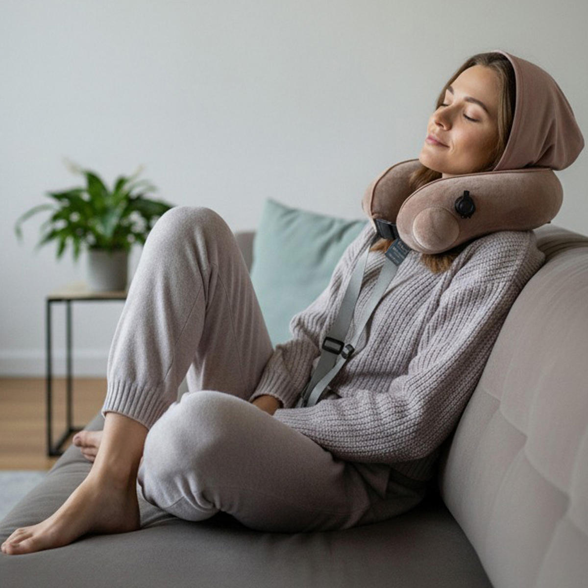 ネックピロー 電動ネック&ボディリラクサー ( マッサージ器 揉みほぐし 首 腕 腰 太もも ふくらはぎ 足裏 軽量 美容 健康 PSEマーク認証済 マッサージャー マッサージ機 指圧 解消グッズ ほぐし 簡単操作 持ち運び コンパクト ) 【ピンクベージュ】 ピンクベージュ