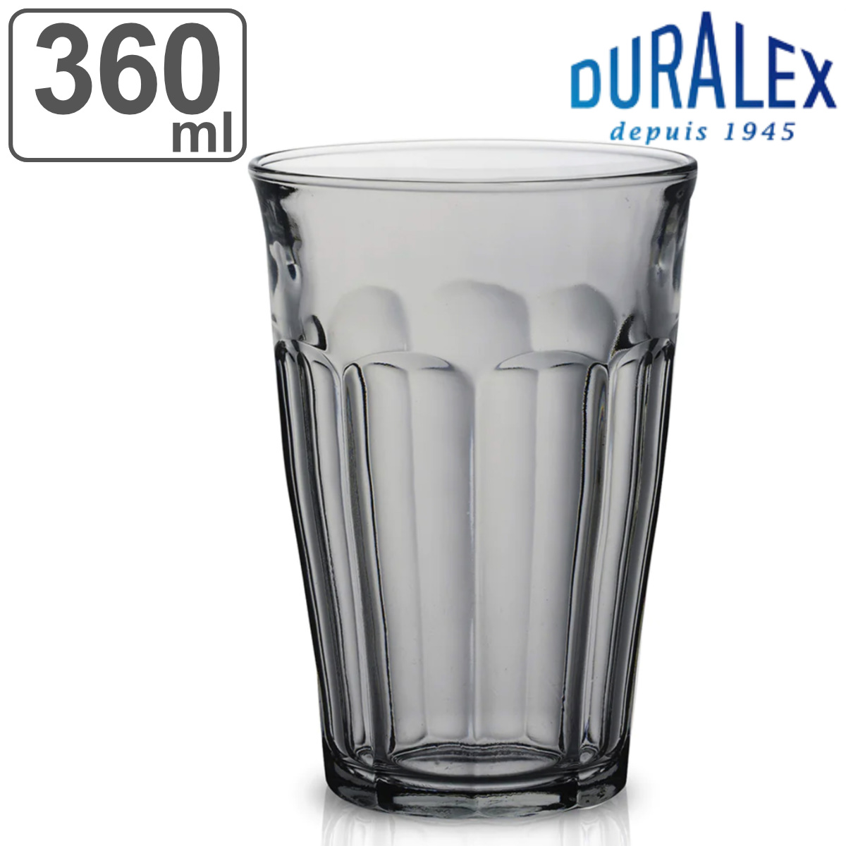 デュラレックス コップ 360ml PICARDIE GRAY ピカルディグレー 強化ガラス （ 食洗機対応 電子レンジ対応 DURALEX 食器 グラス ガラス ガ