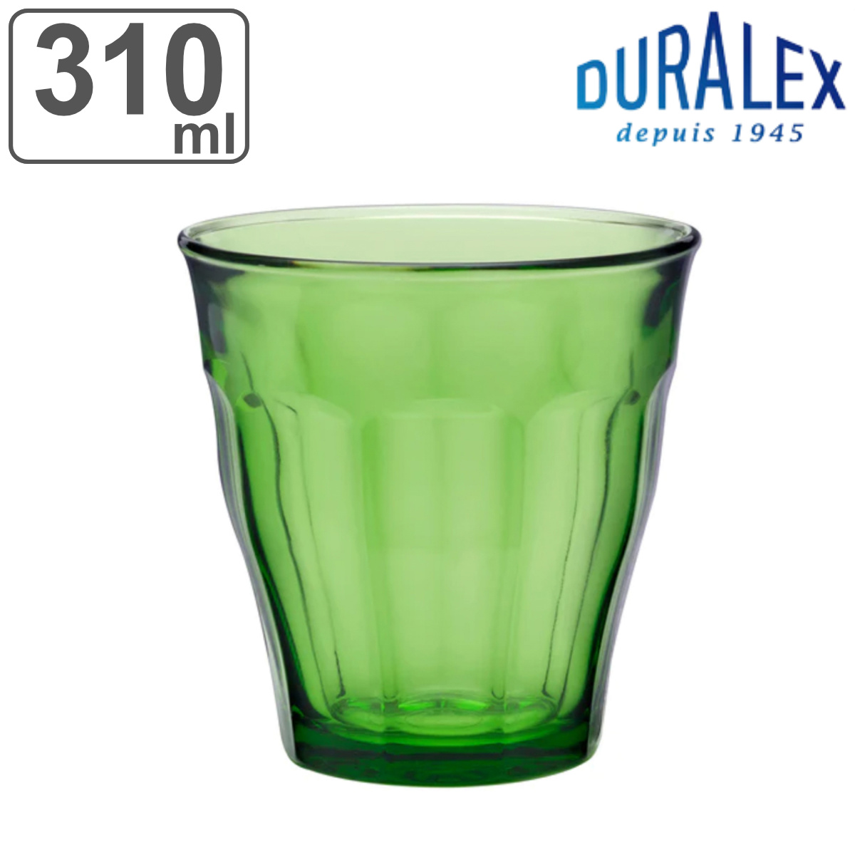 デュラレックス コップ 310ml PICARDIE GREEN ピカルディグリーン 強化ガラス （ 食洗機対応 電子レンジ対応 DURALEX 食器 グラス ガラス