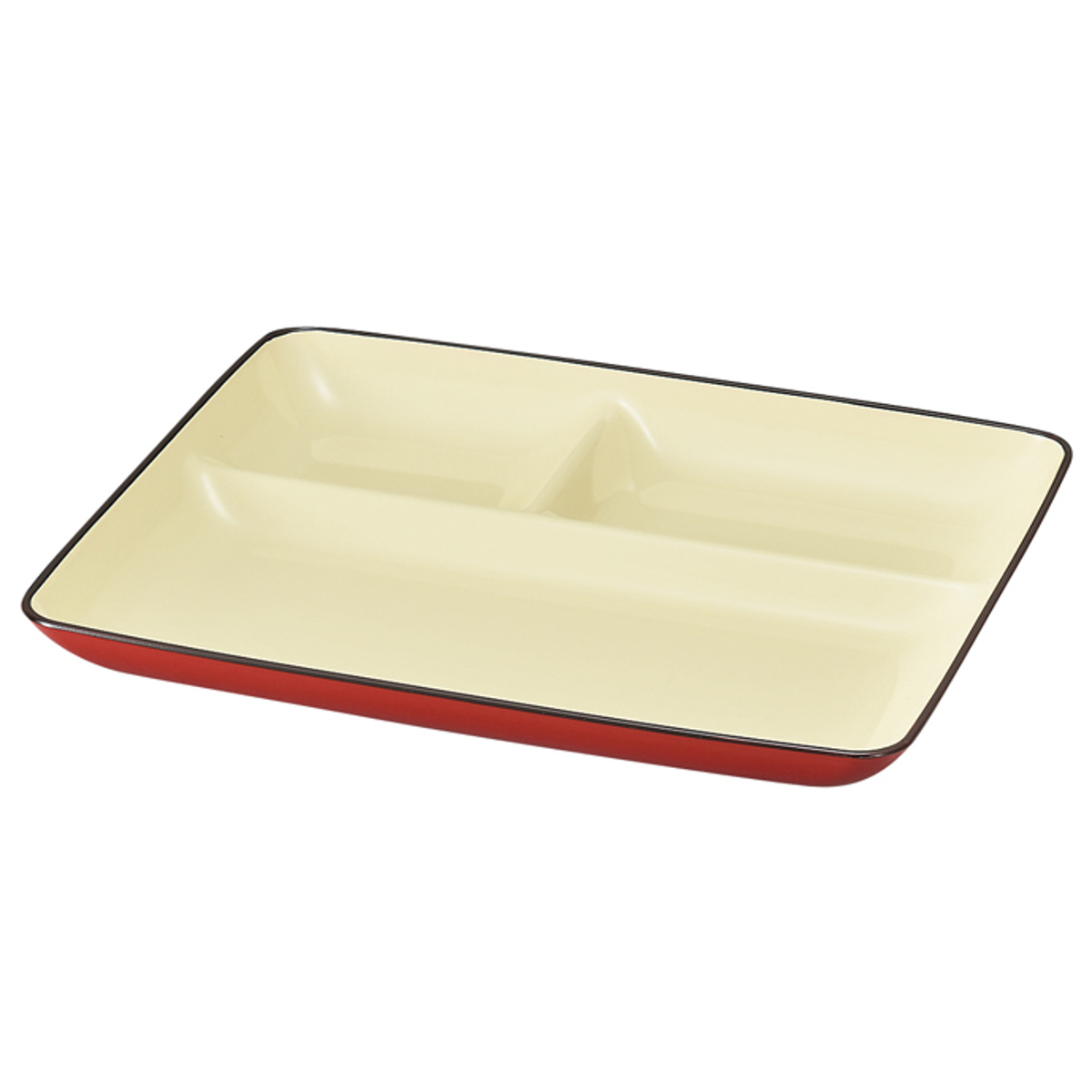 ランチプレート ミールプレート ナチュール ( 電子レンジ対応 食洗機対応 日本製 プラスチック 仕切りプレート ワンプレート プレート 皿 お皿 食器 北欧風 おしゃれ かわいい 北欧 ナチュラル ) 【レッド】 レッド