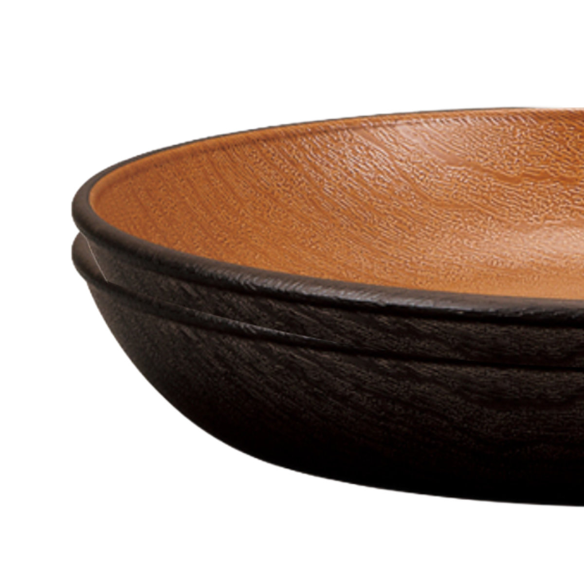 プレート 木目サークルプレート S ナチュール ( 17.8cm 電子レンジ対応 食洗機対応 樹脂製 日本製 深型 皿 お皿 食器 おしゃれ 和風 和モダン ナチュラル 木目調 ) 【ブラック×ブラウン】 ブラック×ブラウン