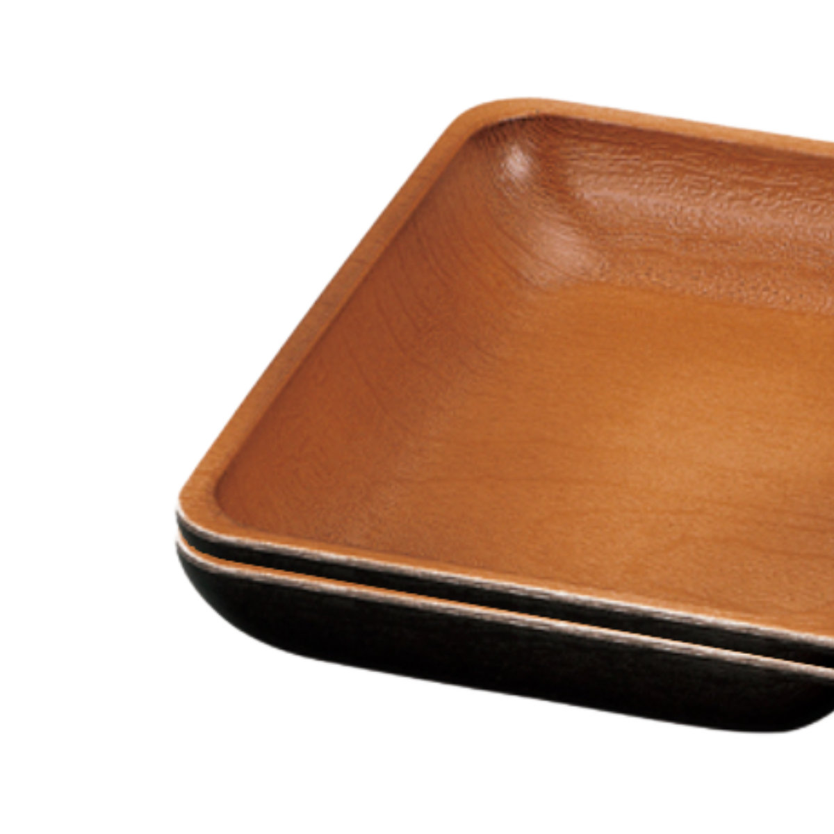 ランチプレート 角仕切プレート ナチュール ( 電子レンジ対応 食洗機対応 樹脂製 日本製 プレート 仕切り皿 仕切り付き 皿 お皿 食器 おしゃれ 和風 和モダン ナチュラル 木目調 ) 【ホワイト×ブラウン】 ホワイト×ブラウン