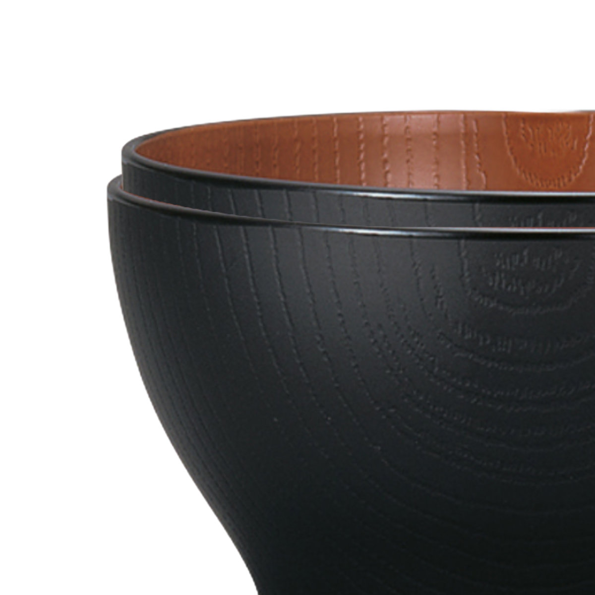 ボウル 木目ラウンドボウル M ナチュール ( 12.9cm 電子レンジ対応 食洗機対応 樹脂製 日本製 鉢 器 うつわ 食器 おしゃれ 和モダン 和風 ナチュラル 木目調 ) 【ブラック×ブラウン】 ブラック×ブラウン