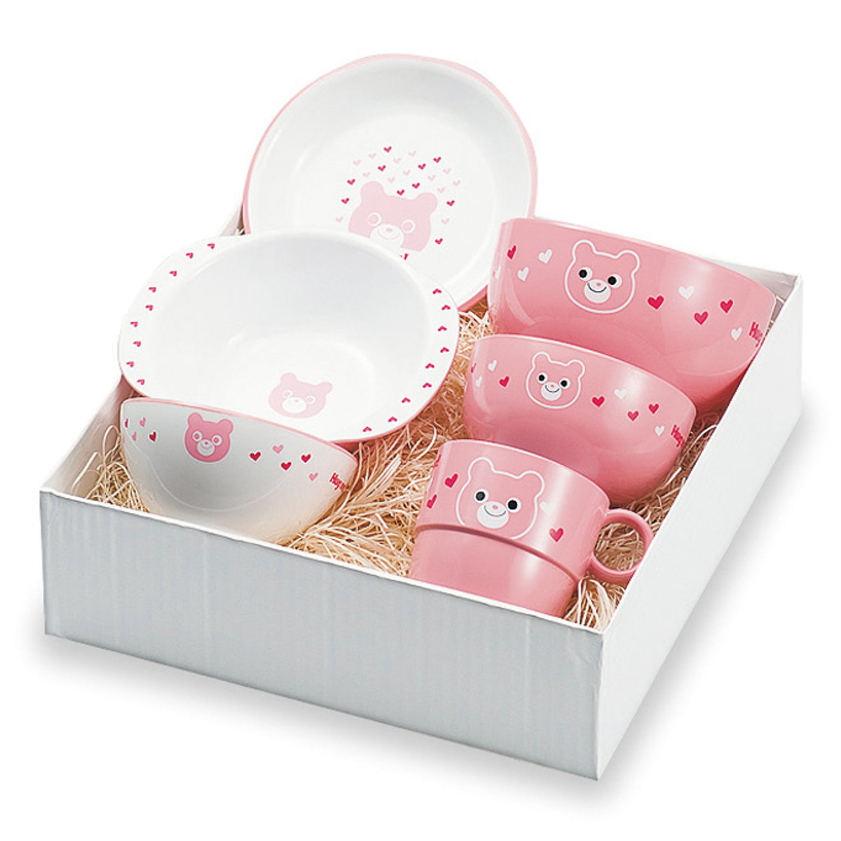 ハグミー 食器 6点セット ( 電子レンジ対応 食洗機対応 日本製 樹脂製 子供 子ども キッズ 食器セット 茶碗 汁椀 鉢 小鉢 ボウル プレート 皿 お皿 かわいい おしゃれ ) 【トラ】 トラ