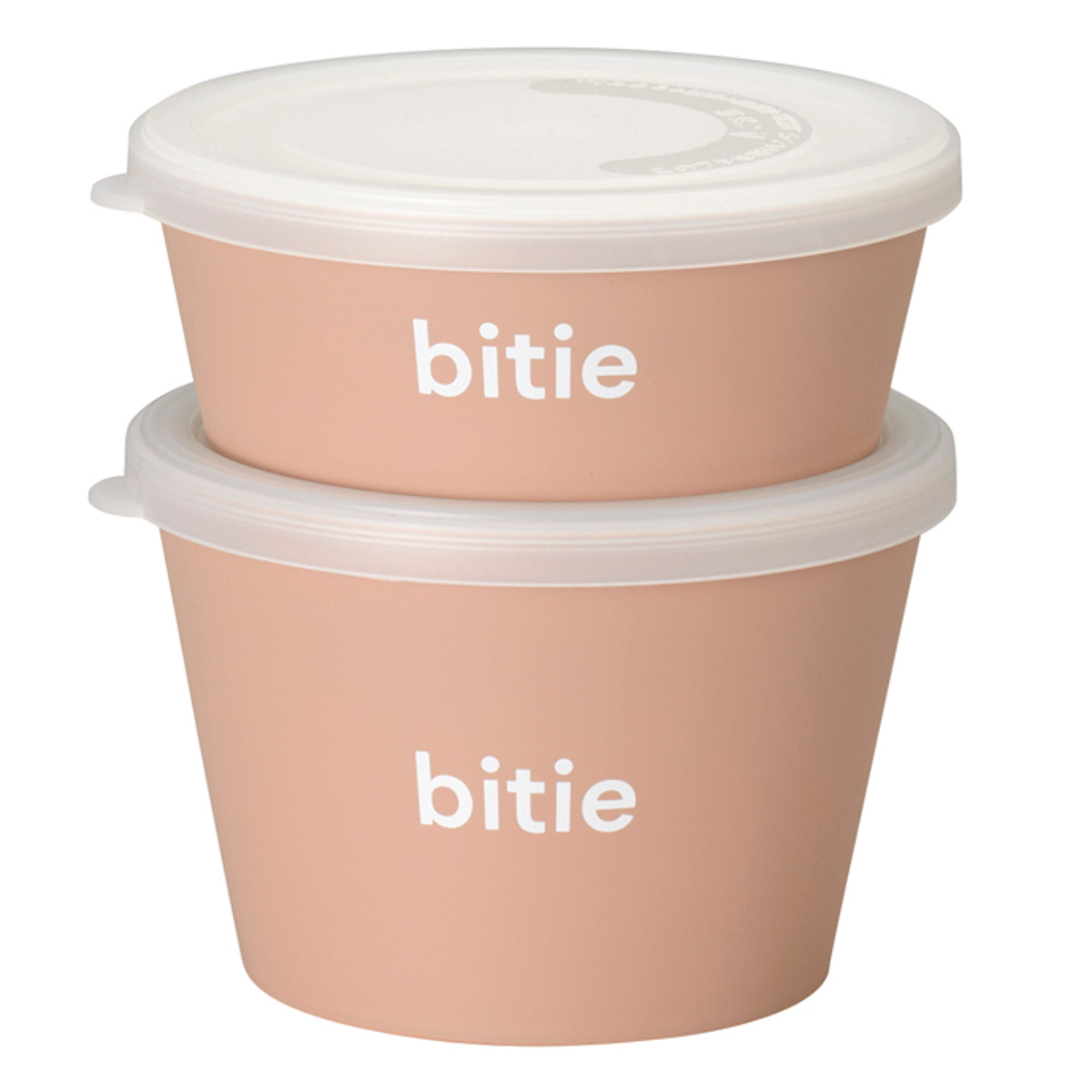 保存容器 bitie デリカップセット 2個組 S L 300ml 500ml ( ランチボックス フードコンテナ 抗菌 食洗機対応 レンジ対応 日本製 お弁当箱 シール容器 2個セット 食洗機OK レンジOK フルーツケース スタッキング ) 【アイボリー】 アイボリー