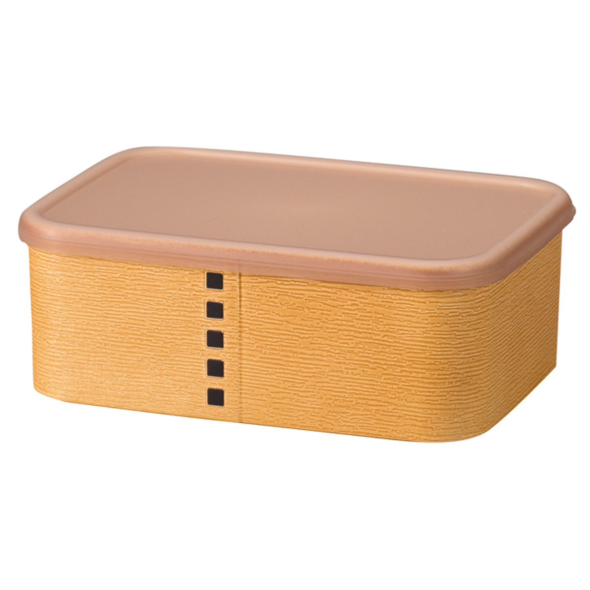 保存容器 わっぱ保存容器 長角 450ml ( ランチボックス 弁当箱 曲げわっぱ風 プラスチック 食洗機対応 レンジ対応 日本製 お弁当箱 シール容器 フードコンテナ 食洗機OK レンジOK お手入れしやすい 和風 角型 ) 【白木】 白木