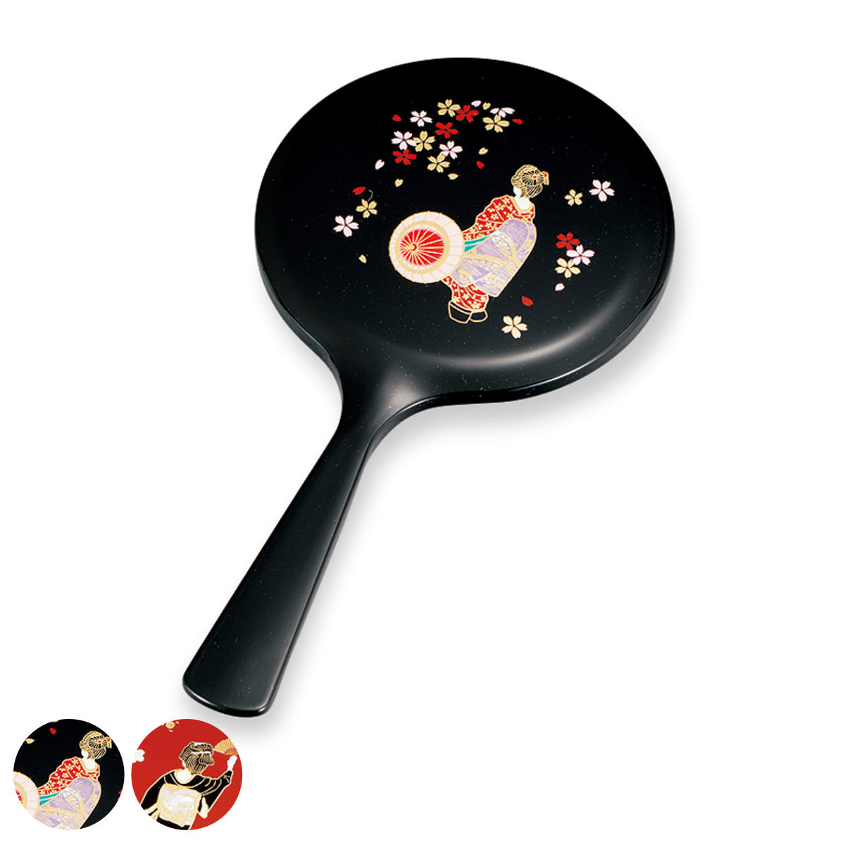 手鏡 雅手鏡 小 山中塗 和風 ( 和柄 ミラー かがみ 鏡 ハンドミラー 山中漆器 蒔絵 漆芸 舞妓 芸妓 コンパクト 小さい かわいい 身だしなみ インテリア小物 メイク直し メイク鏡 インテリア ) 【芸妓】