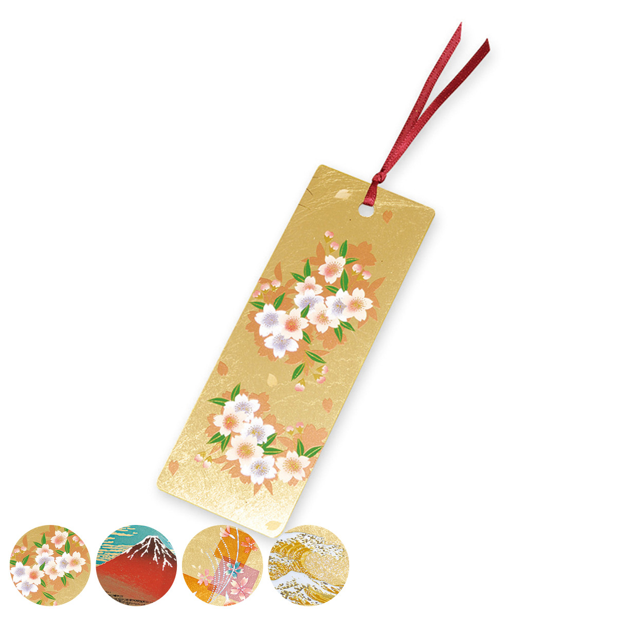 しおり 蒔絵しおり 箔工芸 和 日本 （ 栞 ブックマーカー 金箔 蒔絵 漆芸 読書 勉強 学習 プレゼント お土産 本 日記 ノート 手帳 和柄 和雑貨 ステーショナリー オフィス 学校 ） 【箔工芸色紙桜】