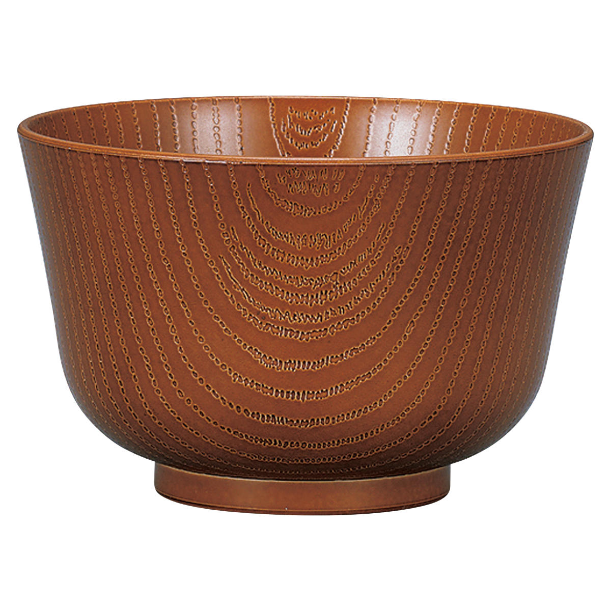 汁椀 レンジ百合型欅杢目汁椀 ( 420ml 電子レンジ対応 食洗機対応 樹脂製 日本製 お椀 おわん 食器 おしゃれ 和モダン 和風 ナチュラル カフェ風 ) 【ダークブラウン】 ダークブラウン