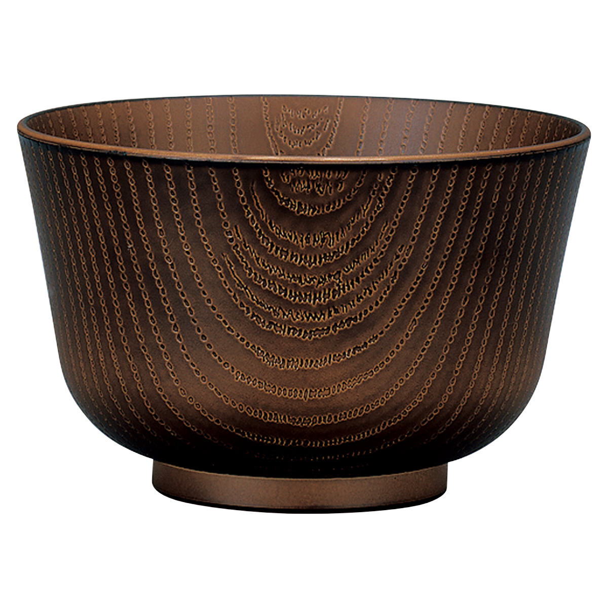 汁椀 レンジ百合型欅杢目汁椀 ( 420ml 電子レンジ対応 食洗機対応 樹脂製 日本製 お椀 おわん 食器 おしゃれ 和モダン 和風 ナチュラル カフェ風 ) 【ダークブラウン】 ダークブラウン