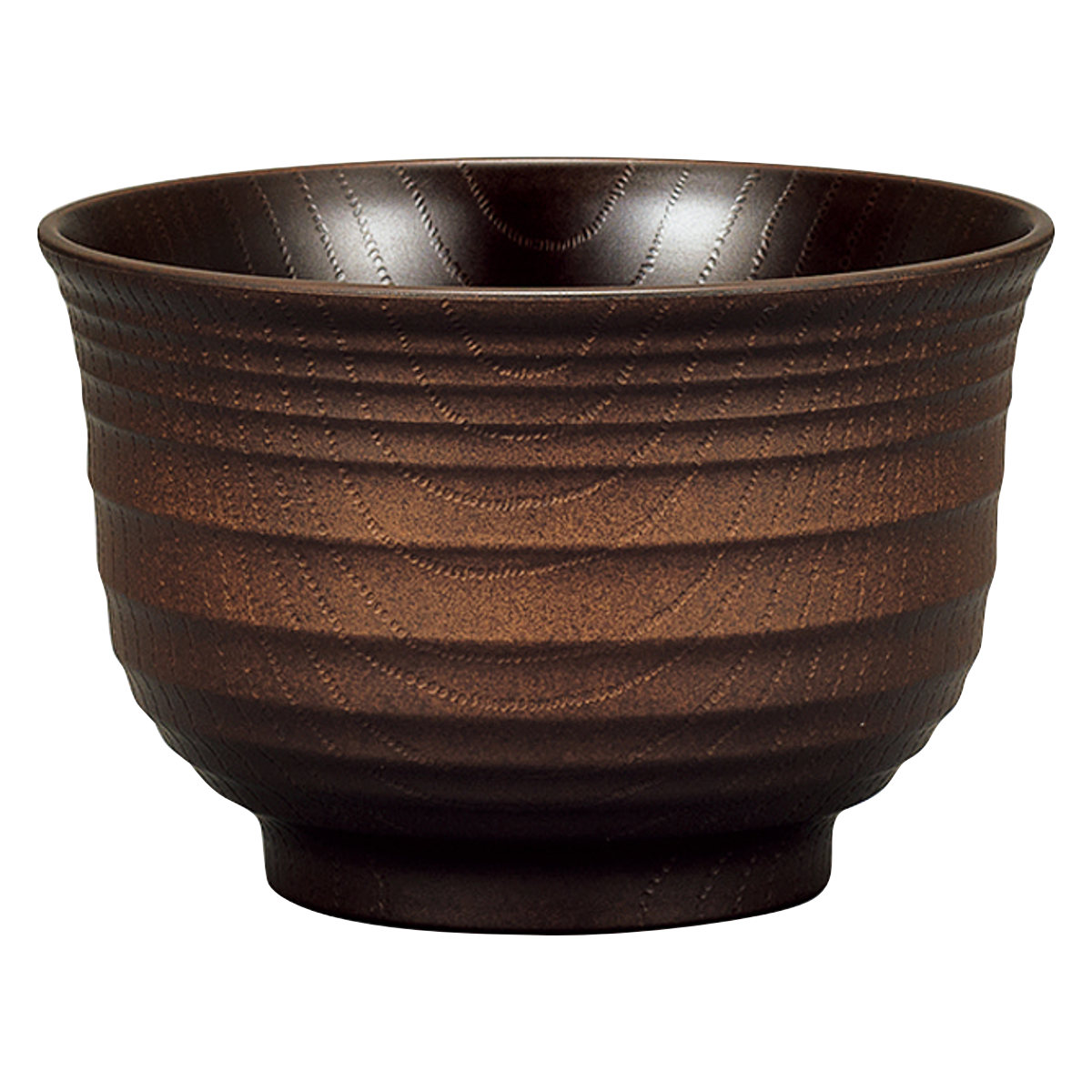 汁椀 レンジ千段欅杢目汁椀 ( 400ml 電子レンジ対応 食洗機対応 樹脂製 日本製 お椀 おわん 食器 おしゃれ 和モダン 和風 ナチュラル カフェ風 ) 【ライトブラウン】 ライトブラウン