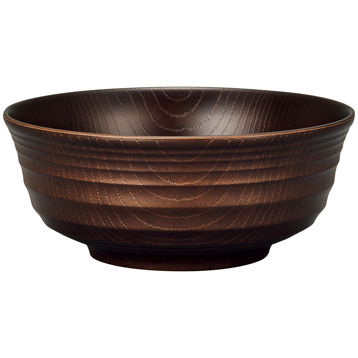 麺鉢 レンジ千段欅杢目麺鉢 ( 電子レンジ対応 食洗機対応 樹脂製 日本製 うどん そば 鉢 ラーメン鉢 ラーメン 器 うつわ 麺 丼 どんぶり 丼物 ボウル おしゃれ 和モダン 和風 ナチュラル カフェ風 ) 【ライトブラウン】 ライトブラウン