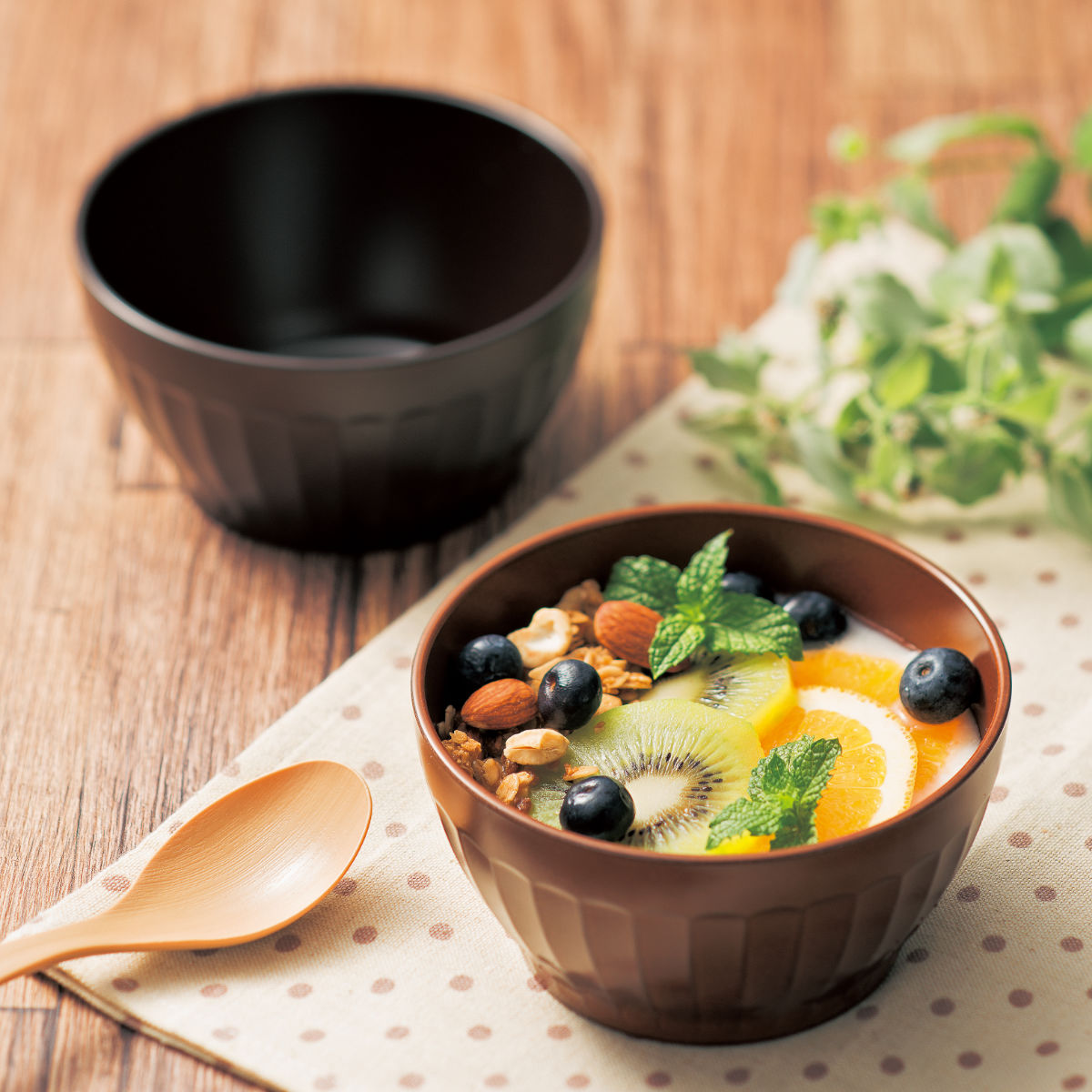 ボウル グルーブボウル ( 電子レンジ対応 食洗機対応 樹脂製 日本製 鉢 器 うつわ 食器 12.5cm おしゃれ 和モダン 和風 ナチュラル カフェ風 ) 【ライトブラウン】 ライトブラウン