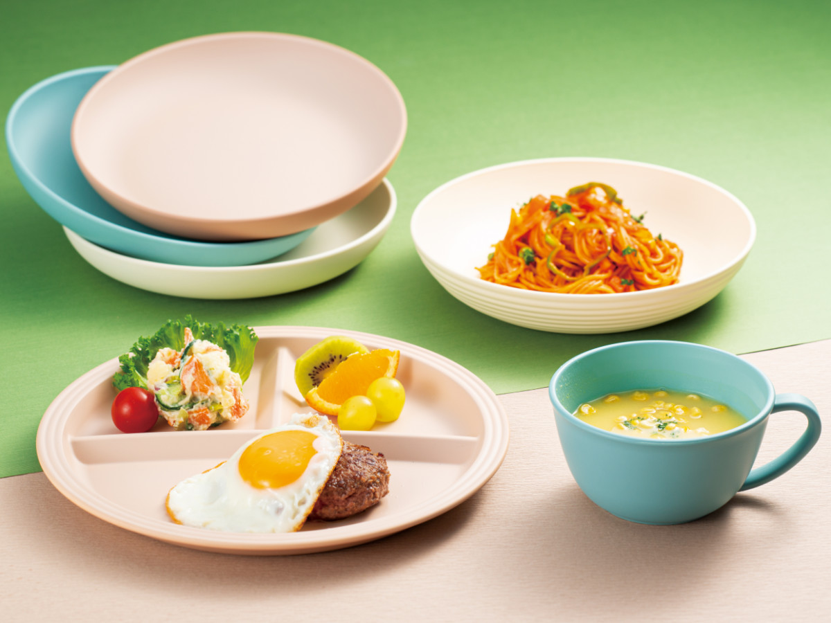 bitie 21cm プレート 抗菌加工 ( 食洗機対応 電子レンジ対応 樹脂製 日本製 皿 お皿 食器 子ども キッズ おしゃれ シンプル かわいい ) 【アイボリー】 アイボリー