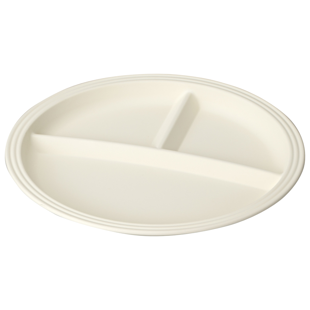 ランチプレート bitie サーフランチプレート 抗菌加工 ( 食洗機対応 電子レンジ対応 樹脂製 日本製 仕切り付き プレート ワンプレート 皿 お皿 食器 おしゃれ シンプル かわいい ) 【アイボリー】 アイボリー