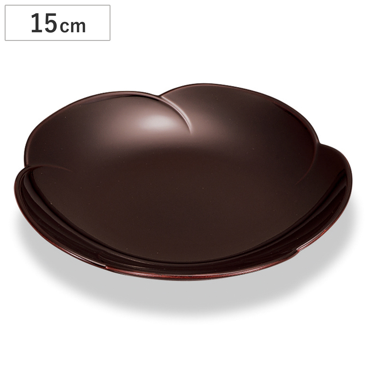 皿 50梅型銘々皿 溜 （ 15cm プラスチック 樹脂 日本製 茶たく 茶器 和菓子 お茶菓子 食器 花 梅 和風 和 ）