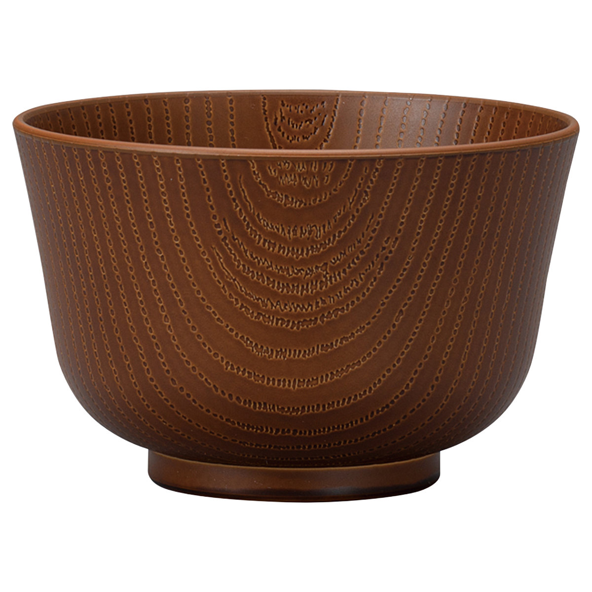 汁椀 レンジ百合型欅木目汁椀 抗菌加工 ( 11.2cm 420ml 電子レンジ対応 食洗機対応 抗菌 プラスチック 樹脂 日本製 おわん お椀 食器 木目調 和風 和モダン シック おしゃれ ) 【ダークブラウン】 ダークブラウン