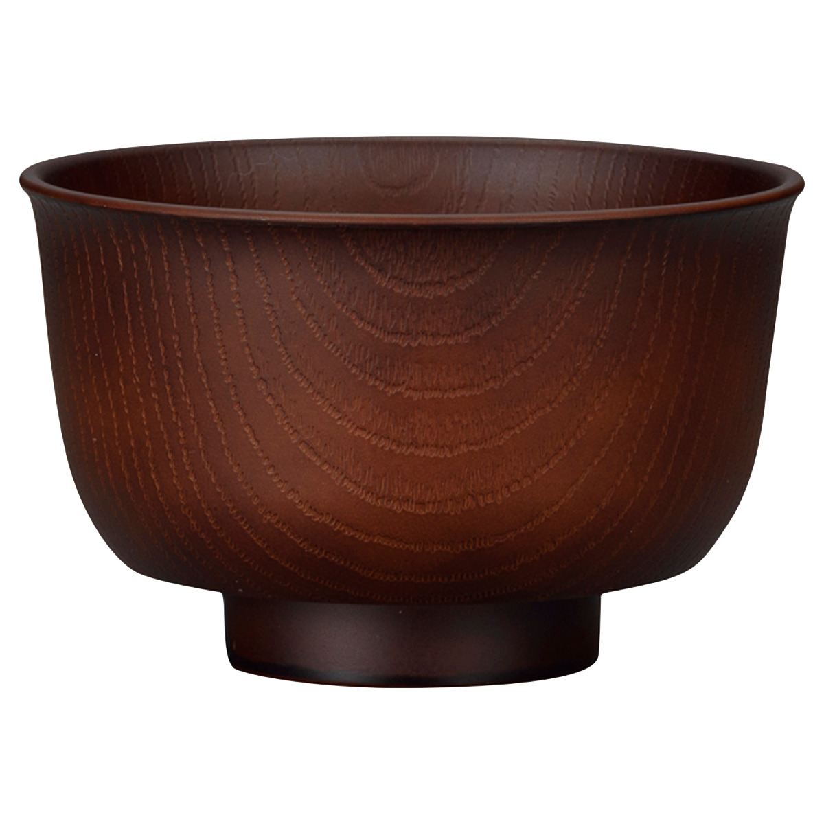 汁椀 持ちやすい羽反杢目汁椀 水切付 ( 11.2cm 350ml 電子レンジ対応 食洗機対応 日本製 おわん お椀 食器 木目調 北欧 カフェ 和モダン おしゃれ ) 【ウォールナット】 ウォールナット