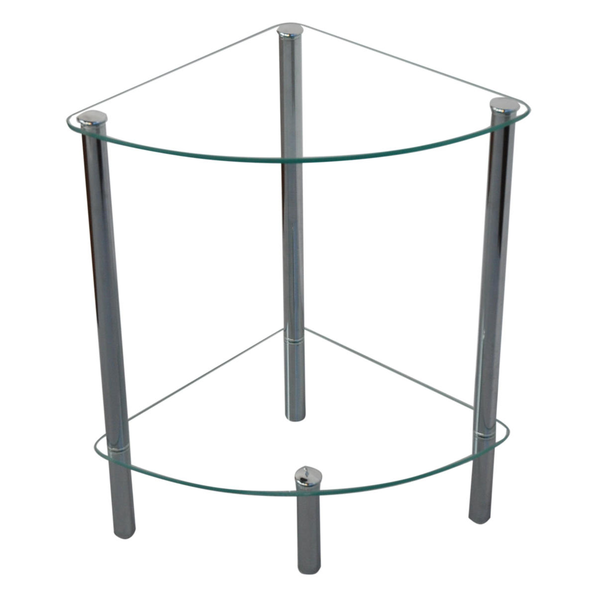 ガラスラック 2段 幅30cm コーナー型 スチール脚 ( テーブル ラック ガラステーブル 飾り棚 サイドテーブル ディスプレイラック ディスプレイ リビング 収納 収納ラック ソファテーブル スチール シンプル おしゃれ )