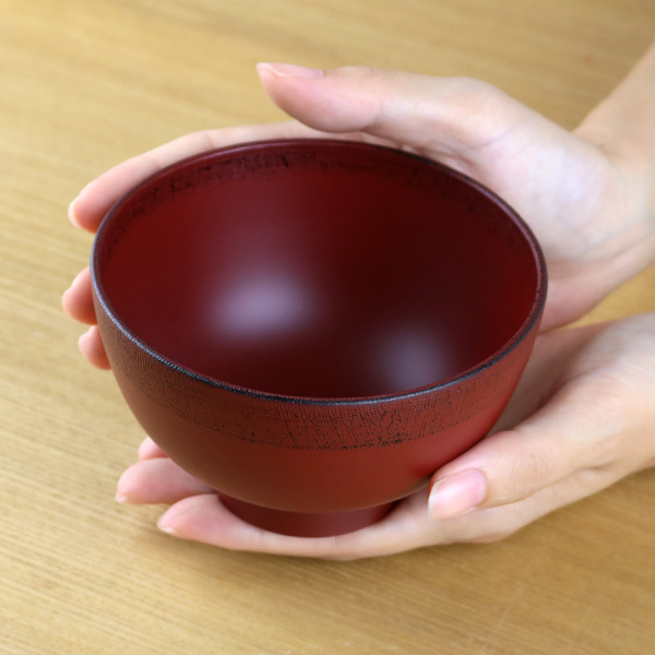 汁椀 380ml 日本製 渕布目 根来 5個セット ( 食洗機対応 電子レンジ対応 お椀 椀 味噌汁椀 吸物椀 軽い 割れにくい 味噌汁 スープ お吸い物 吸物 山中漆器 プラスチック製 おしゃれ )