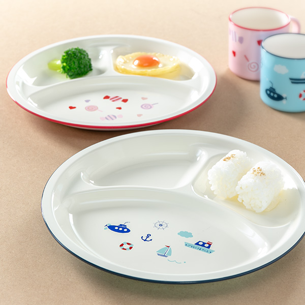 ランチプレート 23cm Lovely Kids 合成漆器 食器 日本製 ( お皿 食洗機対応 電子レンジ対応 子ども用 仕切皿 子供用 子供 用 子ども うつわ 器 ) 【 マリン 】 マリン