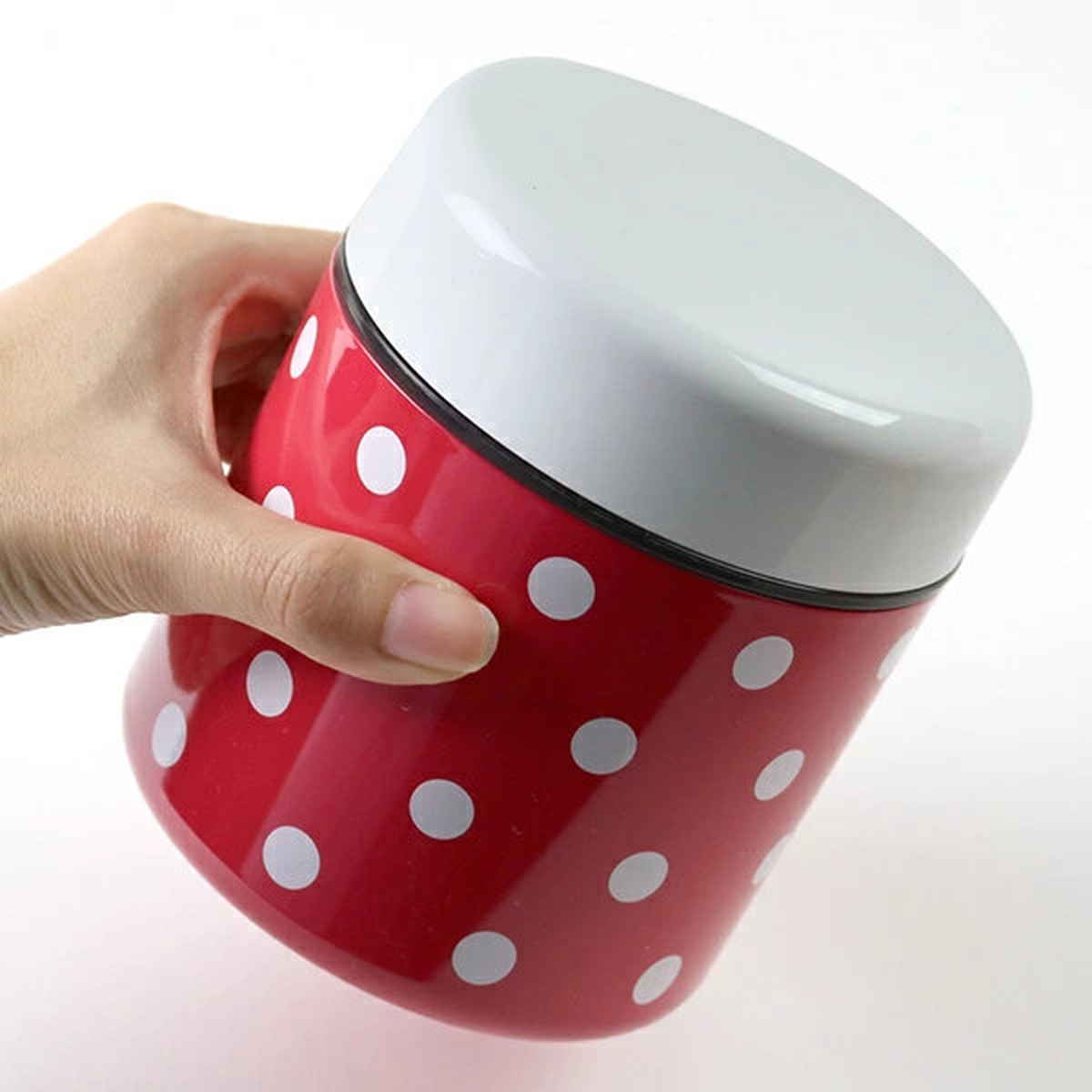 お弁当箱 ダブルウォールランチ ドット 2段 550ml レッド ( 弁当箱 電子レンジ対応 食洗機対応 電子レンジ 食洗機 ランチボックス 二段 どんぶり 水玉 二重構造 弁当 お弁当 丼 ランチ 丼ランチ どんぶりランチ ) 【ブラウン】 ブラウン