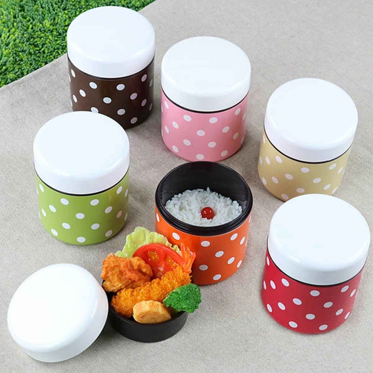 お弁当箱 ダブルウォールランチ ドット 2段 550ml レッド ( 弁当箱 電子レンジ対応 食洗機対応 電子レンジ 食洗機 ランチボックス 二段 どんぶり 水玉 二重構造 弁当 お弁当 丼 ランチ 丼ランチ どんぶりランチ ) 【ブラウン】 ブラウン