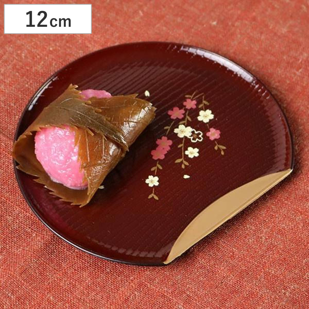 銘々皿 半月皿 溜渕金 花さくら 漆器 和菓子 皿 食器 日本製 （ プレート 和食器 菓子皿 和風 食洗機対応 山中塗 プラスチック 桜 花 半月盆 電子レンジ対応 ）