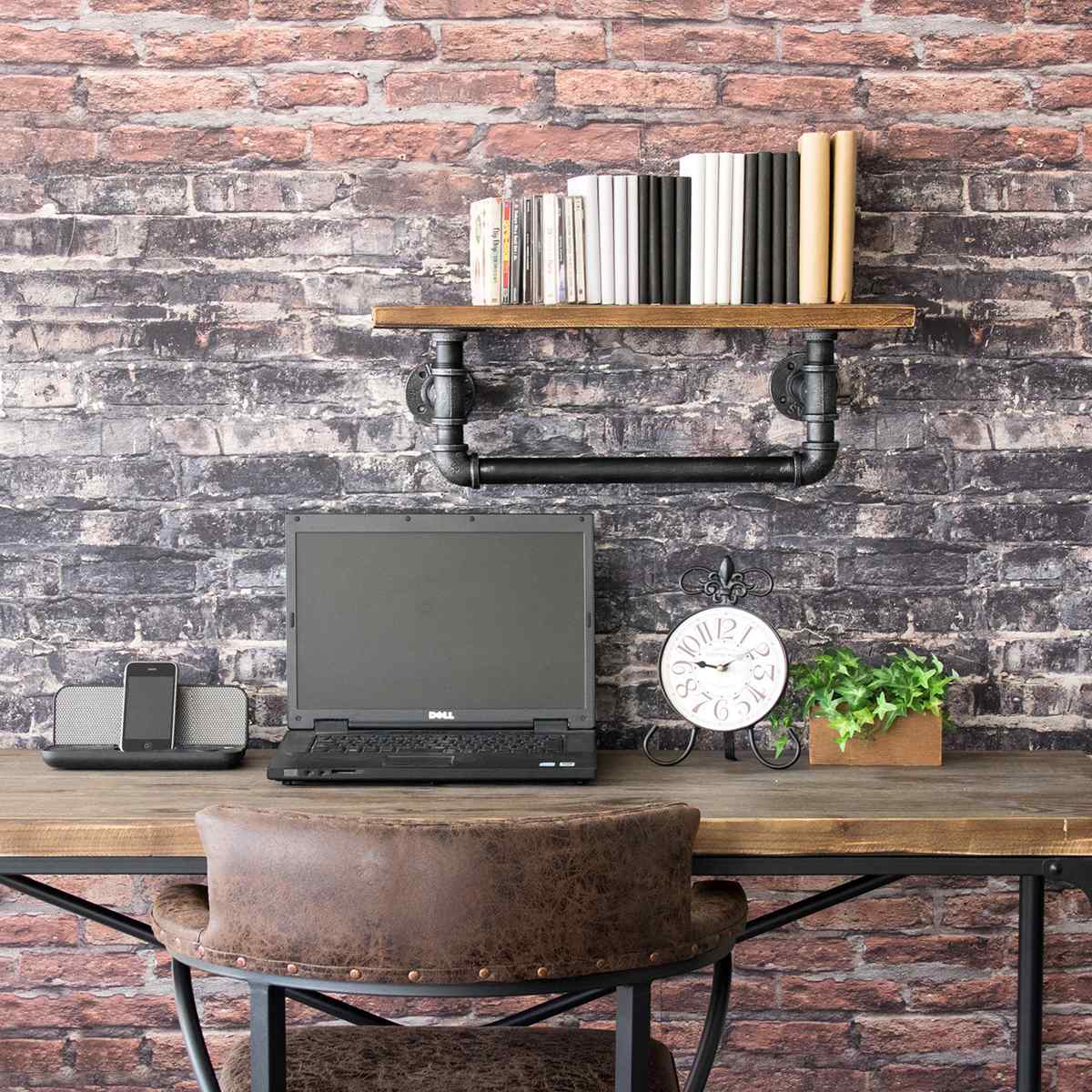 ウォールディスプレイ　おしゃれ　インダストリアル 東谷 ウォールラック ウォールシェルフ スチール 天然木 壁掛け 棚 黒