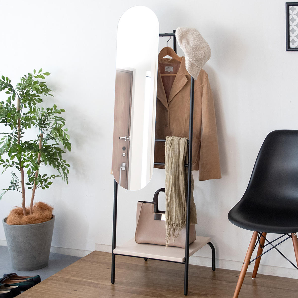 dショッピング |スタンドミラー ミラー付きハンガーAcanto