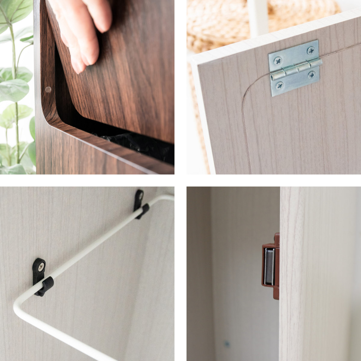 ゴミ箱 45L ウッドプッシュダストボックス Empro ( ごみ箱 45リットル ダストボックス キッチン シンプル プッシュ式 天板 木 スリム 分別 木目調 エンプロー ごみばこ 幅25cm 45L 45l ワンプッシュ おしゃれ ) 【モカ】 モカ