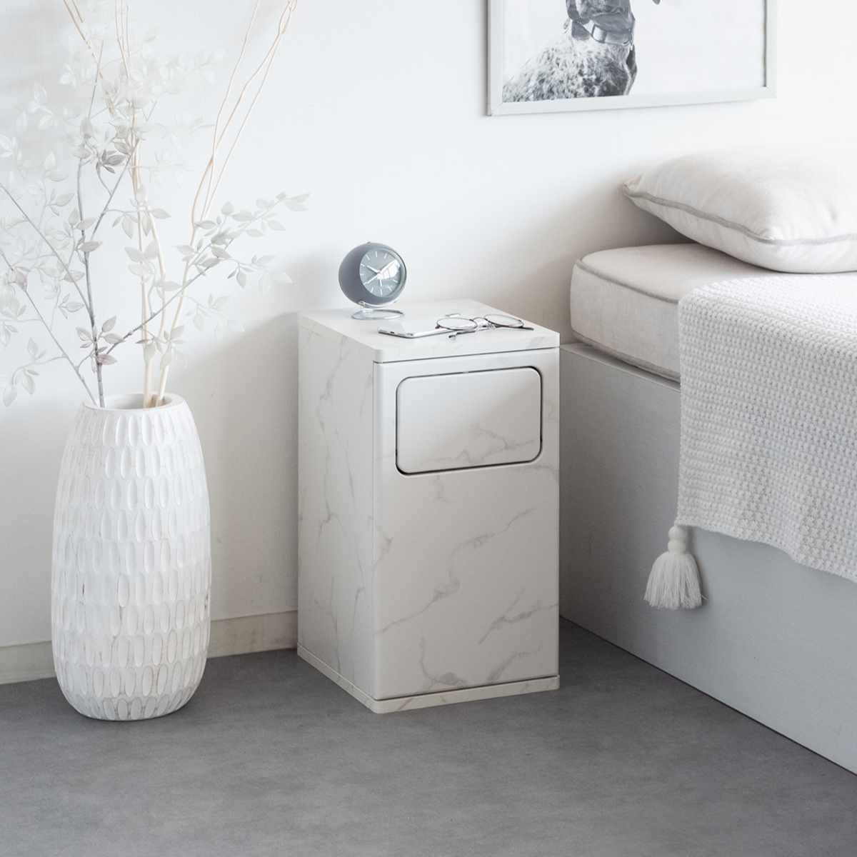 ゴミ箱 20L ウッドプッシュダストボックス Empro ( ごみ箱 エンプロー ダストボックス ごみばこ シンプル プッシュ式 天板 サイドテーブル 分別 幅25cm 20L 20リットル 20l 木目 ワンプッシュ おしゃれ ) 【ナチュラル】 ナチュラル