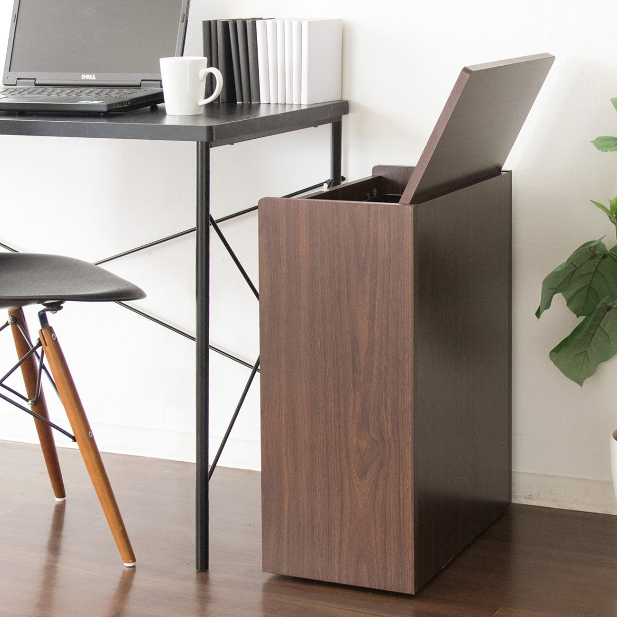 ゴミ箱 45L キッチンペール Chere ( おしゃれ ごみ箱 スリム 45リットル 蓋付き 蓋付きゴミ箱 キャスター キッチン リビング 木製 袋が見えない キッチンゴミ箱 袋 見えない ふた付き フタ付き キャスター付き ) 【グレージュ】 グレージュ