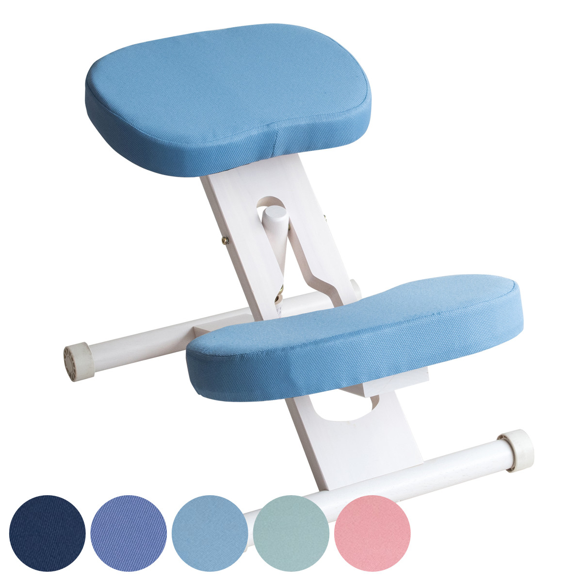 学習チェア 椅子 ホワイトフレーム 補助クッションなしタイプ プロポーションチェアキッズ ( 学習椅子 子ども キッズ 姿勢 高さ調節 天然木 勉強椅子 集中力 リビング学習 キャスター付き 無段階調節 学習机 イス いす ) 【ライトグリーン】