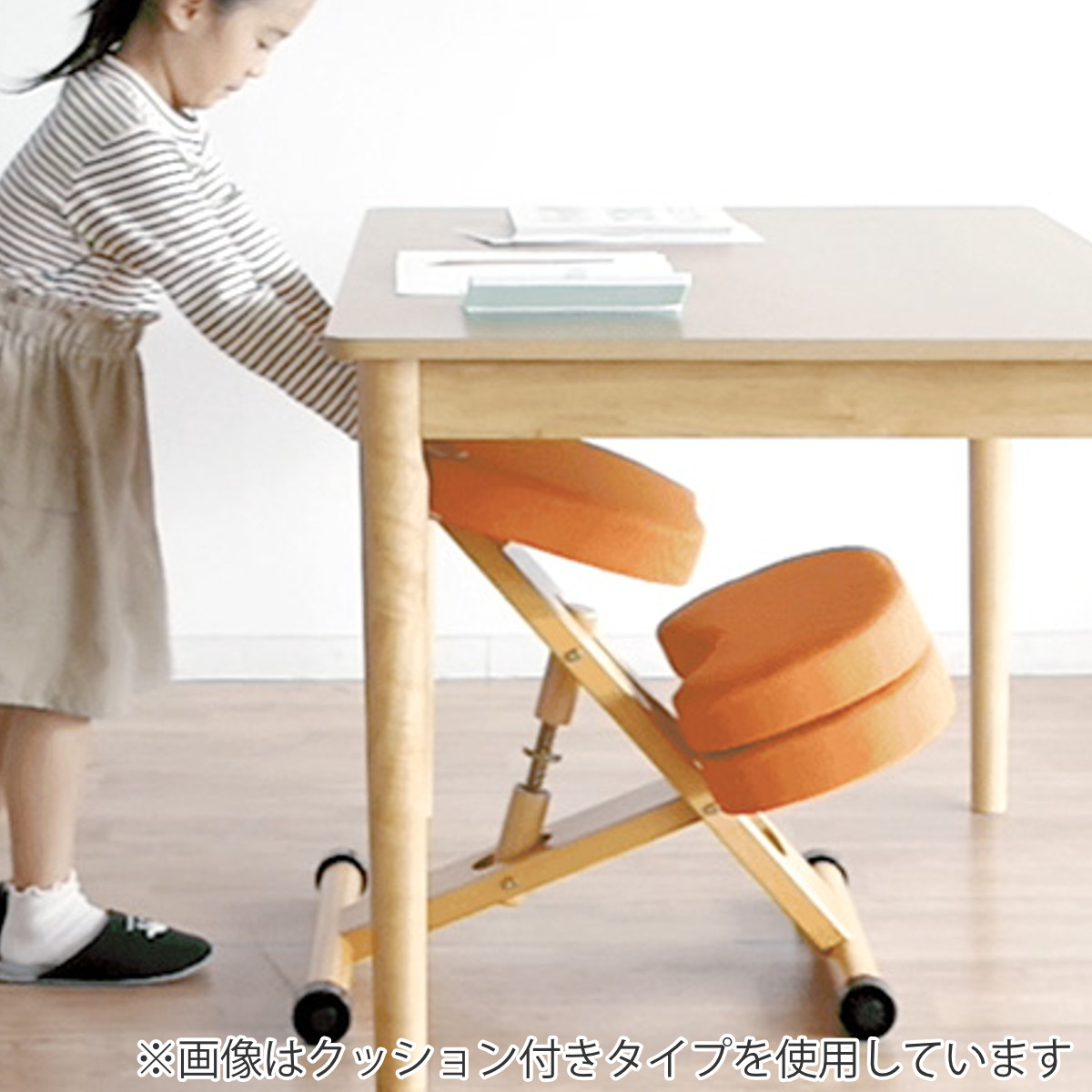 学習チェア 椅子 ホワイトフレーム 補助クッションなしタイプ プロポーションチェアキッズ ( 学習椅子 子ども キッズ 姿勢 高さ調節 天然木 勉強椅子 集中力 リビング学習 キャスター付き 無段階調節 学習机 イス いす ) 【ライトグリーン】 ライトグリーン