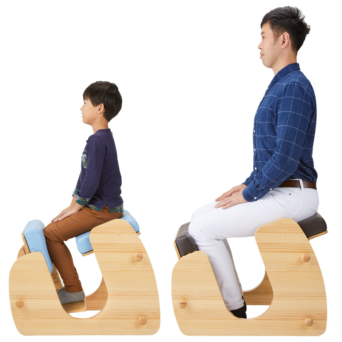 学習チェア 椅子 KEEPY プロポーションチェア ナチュラルフレーム ( 学習椅子 チェア 勉強 サポート 姿勢 高さ調節 天然木 木製 ナチュラル 子ども 大人 リビング学習 キッズ テレワーク 在宅 正しい姿勢 集中力アップ 足置き ) 【ブルー】 ブルー